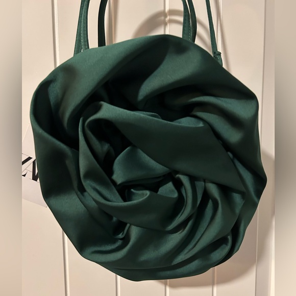 ZARA SATIN EFFECT FLOWER BAG NWT - Picture 10 of 10